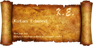 Kutas Edmond névjegykártya